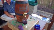 Kerri Morris - wine barrel of powerade.JPG